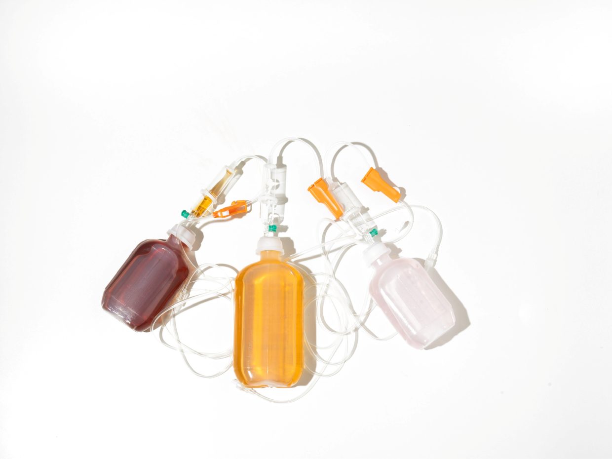 Three infusion bags, ivi Clinic