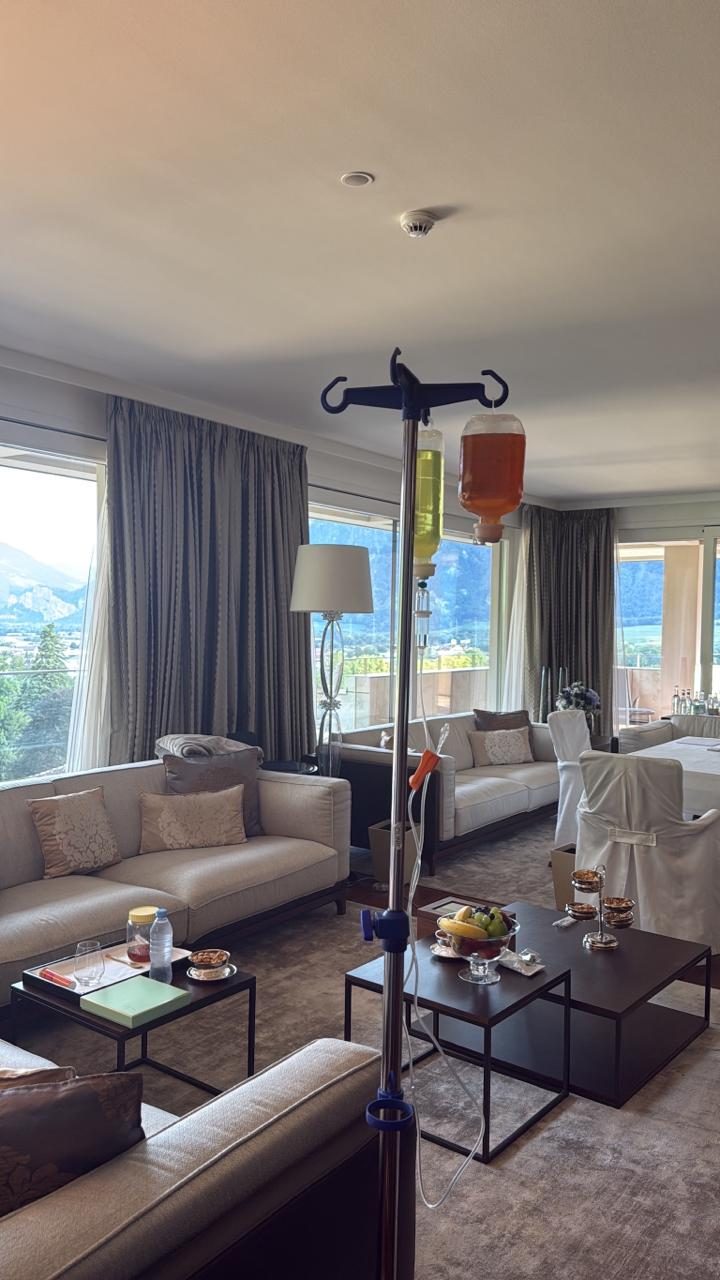 An infusion set up at a resort