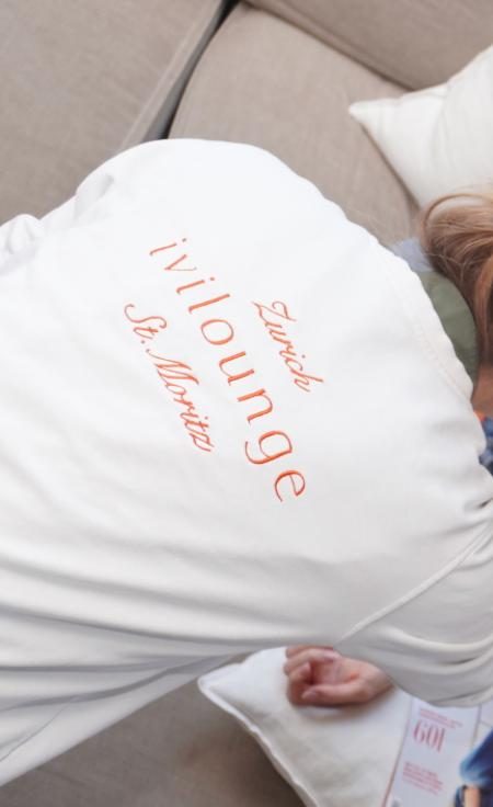An ivi Clinic cushion in St. Moritz
